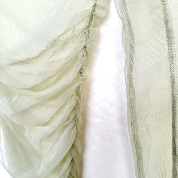 NWOT Free People Sheer Last Layer Long-Sleeve Top in Light Sage Green - Picture 4 of 5